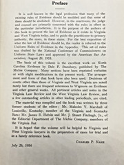 The Law of Evidence in Viginia and West Virginia,1954,Marshall, Fitzhugh, Helvin
