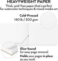 2 Pack Watercolor Sketchbook 32 Sheets Each 9×12 Inch 140lb 300gsm Art Pad