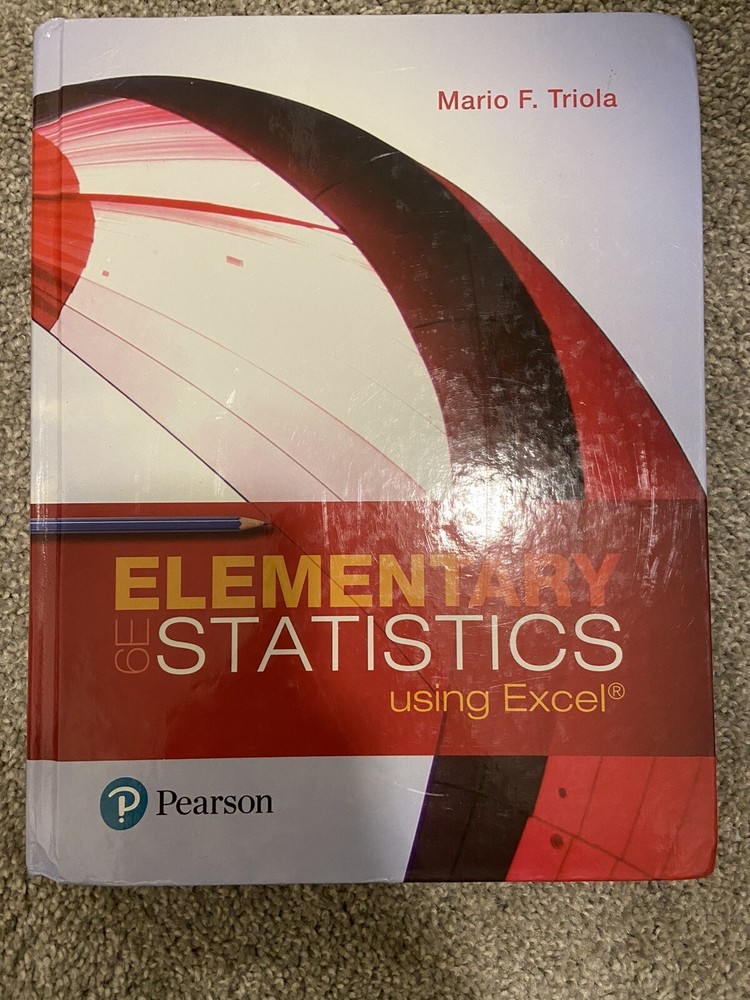 Elementary Statistics Using Excel by Mario Triola (2017, Hardcover)