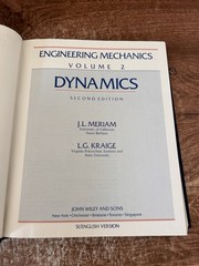 Engineering Mechanics Dynamics 2nd Ed Meriam Kraige; J. L. Meria 1986 Hardcover
