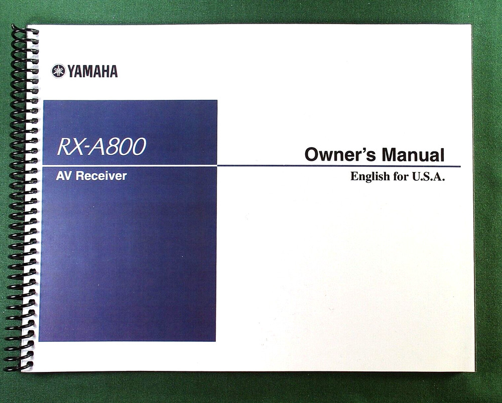 Yamaha RX-A800 Instruction Manual: Full Color 141 Pages & Protective Covers!