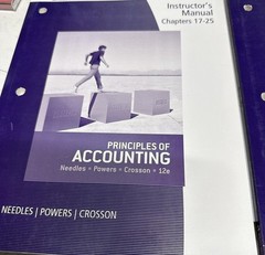 Principles of Accounting Susan V., Needles, Belverd E., Chapter 1-6&17-25