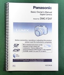 Panasonic Lumix DMC-FZ47 Basic Owner’s Manual: 38 Pages & Protective Covers!
