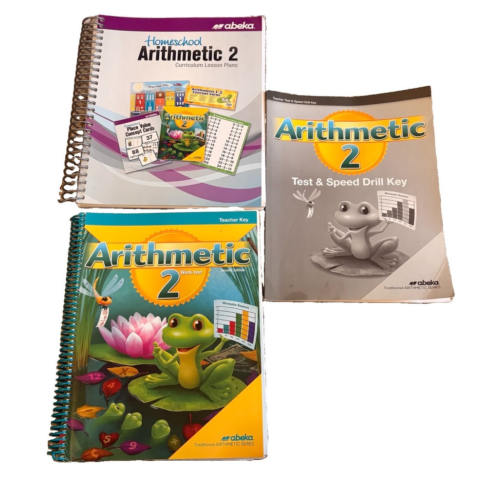 Abeka Arithmetic 2 Lesson Plans + Teacher Key + Test/Speed Drill Key 2nd Grade