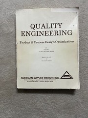 Quality Engineering: Product & Process Design Optimization (Wu, Yuin, 1985)