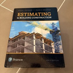 VGC Estimating in Building Construction Ninth Edition Peterson Dagostino Pearson
