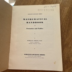 Mathematical Handbook of Formulas and Tables Murray R. Spiegel 1968 Shaum’s