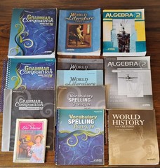 Abeka 10th Grade Curriculum Lot – 12 Books- Algebra 2, World History, Literature