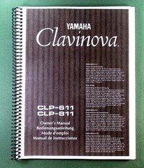 Yamaha CLP-611 CLP-811 Instruction Manual: 72 Pages & Protective Covers!