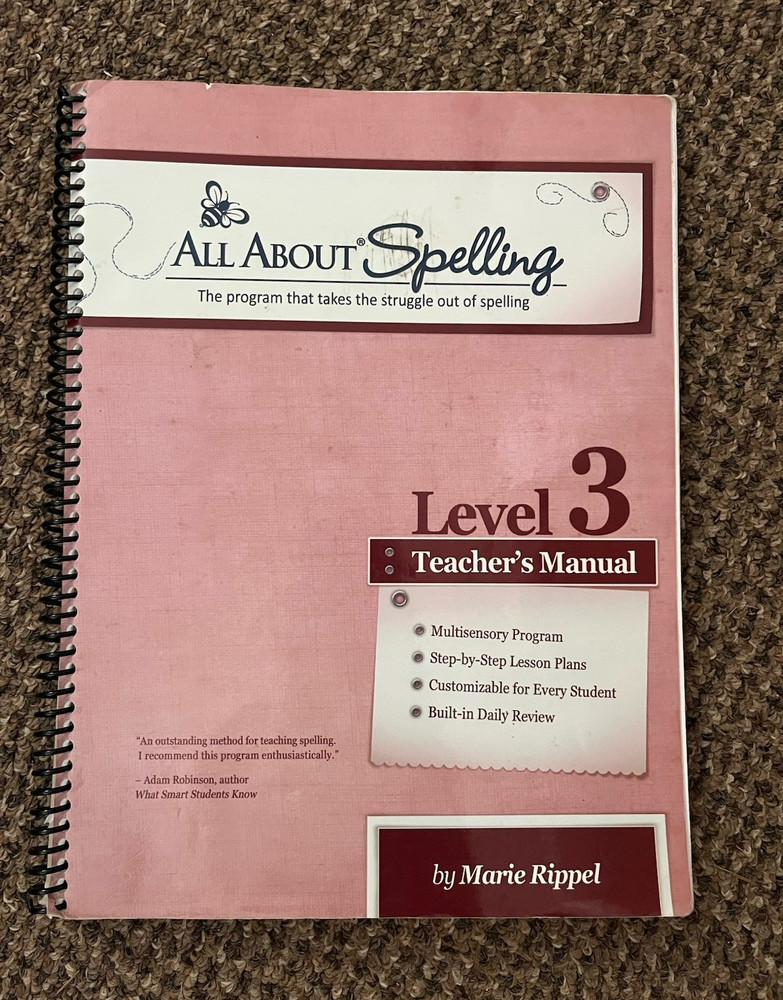 All About Spelling Level 3 Teacher’s Manual Spiralbound Marie Rippel 2014 190p