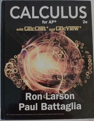 Calculus for AP, 2nd Edition, Calc Chat, Larson, VG, Hardcover