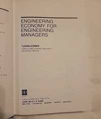 Engineering Economy for Engineering Managers Hardcover Turan Gonen, Wiley Series