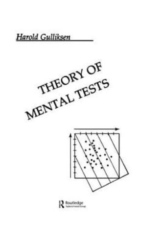 Theory of Mental Tests by Harold Gulliksen (1987, Hardcover)