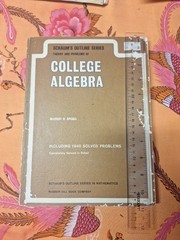 College Algebra by Murray R. Spiegel (1956, Trade Paperback)