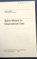 Spline Models for Observational Data by Grace Wahba (1990, Trade Paperback)