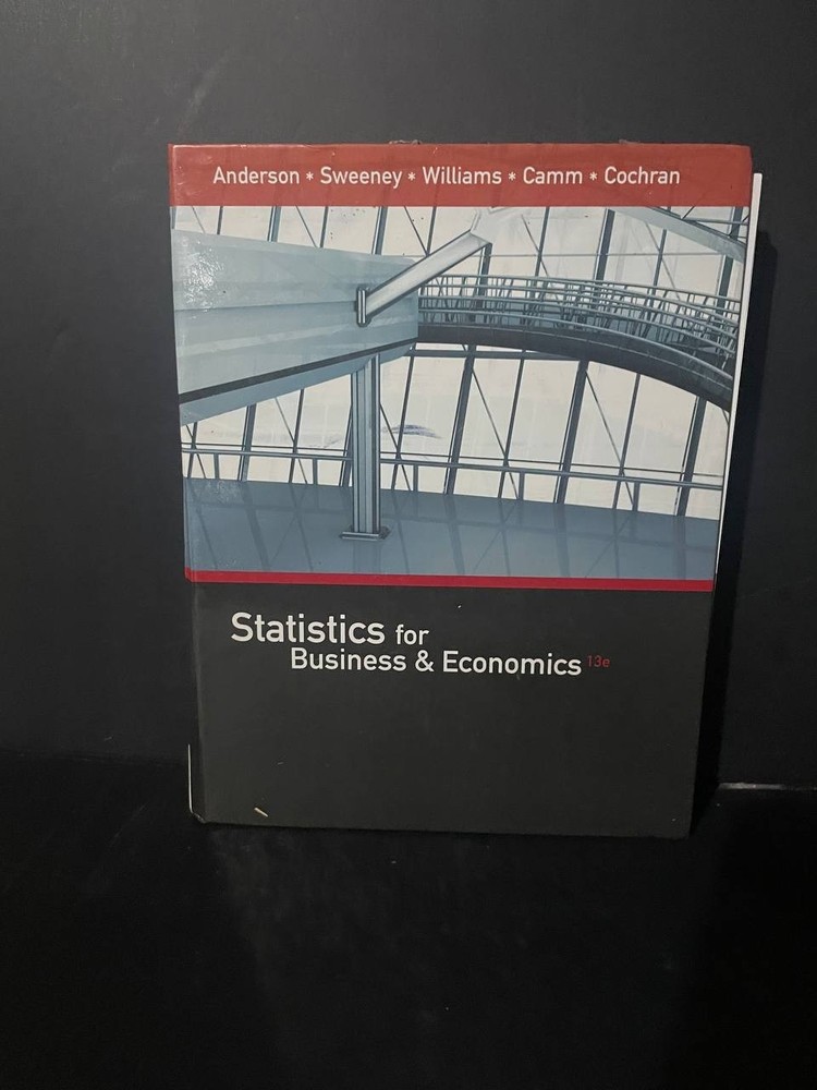 Statistics for Business and Economics (2016, Hardcover) by David R. Anderson