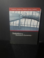 Statistics for Business and Economics (2016, Hardcover) by David R. Anderson