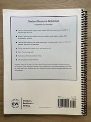 IEW Student Resource Notebook by Lori Verstegen 3rd Edition 2013