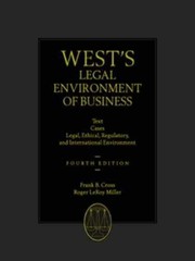 West’s Legal Environment of – Hardcover, by Cross Frank B.; – Acceptable n