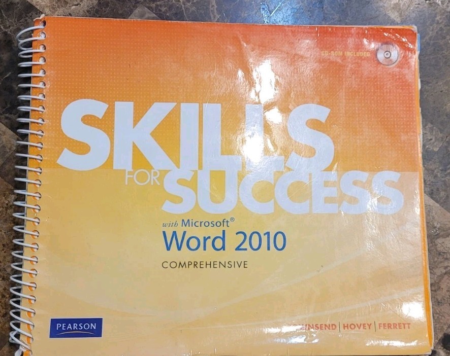 Skills for Success with Microsoft Word 2010 (2010, Spiral, CD-Rom) Townsend