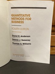 Quantitative Methods for Business Textbook 4th Ed 1989 David R Anderson