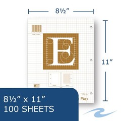 ROARING SPRING Engineering Pad, 8.5 x 11, 100 Sheets 15 Buff Paper, 5×5 Print…