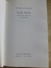 EARLY INDIA: FROM THE ORIGINS TO AD 1300 By Romila Thapar – Hardcover