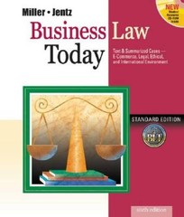 Business Law Today, Standard Edition – Hardcover By Miller, Roger LeRoy – GOOD
