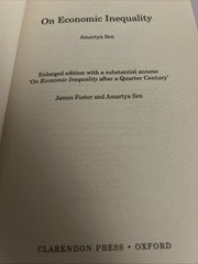 On Economic Inequality by Amartya Sen (1997, Uk-Trade Paper)
