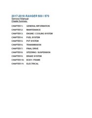 2017-2018 Polaris Ranger 500 / 570 Service Manual: w/ Protective Covers