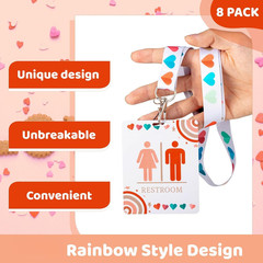8 Sets Bathroom Pass Restroom Passes, Unbreakable Bathroom Passes Durable Bathro