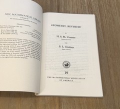 Geometry Revisited by H. S. M. Coxeter & S.L. Greitzer 1967 / 4th Print