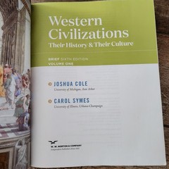 Western Civilizations Volume 1 Brief 6E Joshua Cole Carol Symes Norton PB
