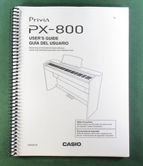 Casio Privia PX-800 Instruction Manual: 53 Pages Coil Bound & Protective Covers!