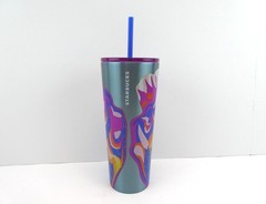 Starbucks Summer 2024 Abstract Swirl Butterfly Silver Metal Venti Tumbler 24oz