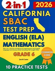 SBAC Test Prep California Grade 6 The 2in1 Practice Workbook