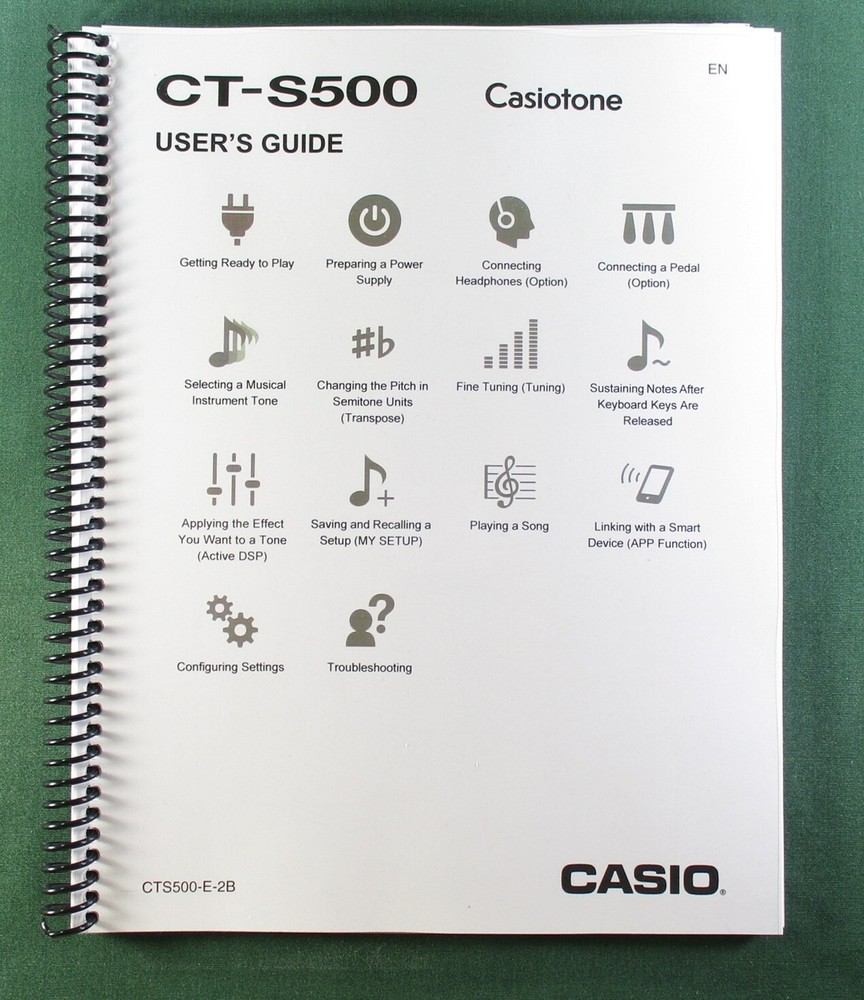 Casio CT-S500 Instruction Manual: 313 Pages Coil Bound & Protective Covers!