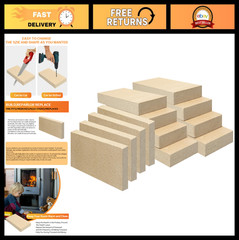12PCS Fire Bricks for Wood Stove & Fireplace, 9″x4.5″x1.25″, Heat Resistant