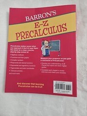 Barron’s Education Series Inc, E-Z Precalculus by Peter Eisen Textbook, Like New