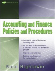 Accounting and Finance Policies and Procedures, (with Url) by Hightower, Rose