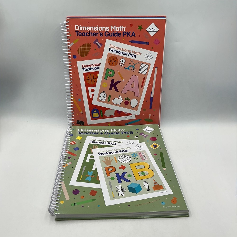 DIMENSIONS MATH TEACHER’S GUIDE PKA SINGAPORE MATH PAPERBACK RED GREEN 2018