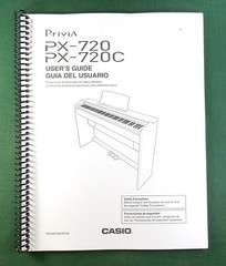 Casio PX-720 PX-720C Instruction Manual: 37 Pages Coil Bound & Clear Covers!