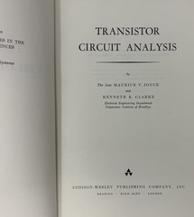 Transistor Circuit Analysis by Joyce & Clarke 1962 Hardcover Vintage Math Book