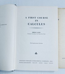 A First Course in Calculus 1964 Hardcover Serge Lang with Supplement Mathematics