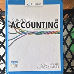 Cengage Survey of Accounting Ninth Edition Hardcover Warren & Farmer