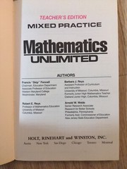 Mathematics Unlimited Mixed Practice Holt Rinehart Teacher Edition + 2 more