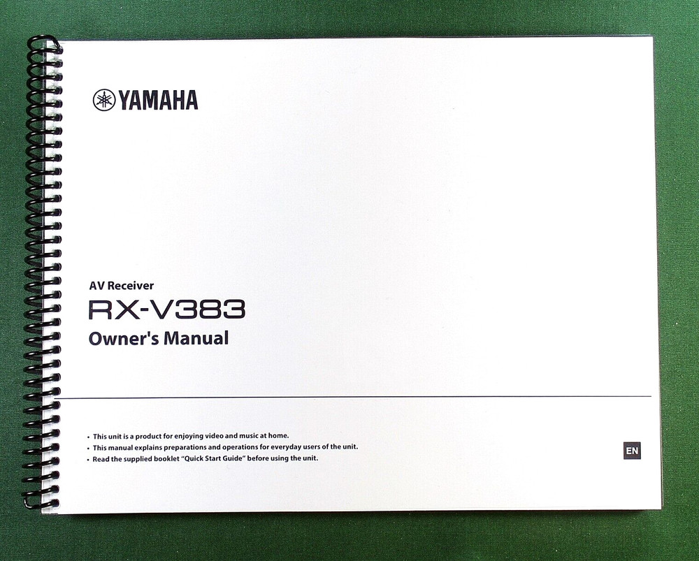 Yamaha RX-V383 Instruction Manual: Full Color 88 Pages & Protective Covers!
