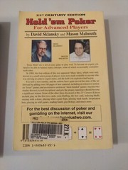 Hold ’em Poker For Advanced Players & Play Poker Like The Pros 2 Book Lot