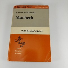 Macbeth by William Shakespeare Teachers Edition Amsco Literature Program PB 1972