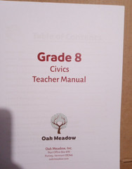 Oak Meadow– Civics 8 Teacher Manual –Spiral Paperback